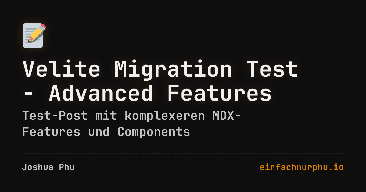 Coverbild für Velite Migration Test - Advanced Features