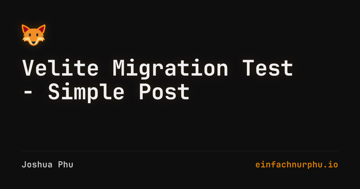 Coverbild für Velite Migration Test - Simple Post